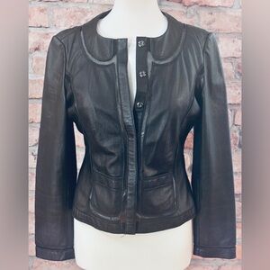 Bianca Nygard Retro Black Leather Jacket